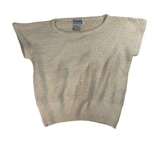 Spinners‎ For The Weathervane Vintage Silk Blend Knit Top Sweater Medium Cream